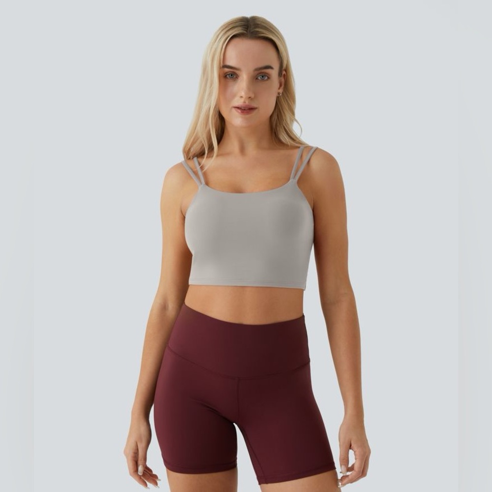 Halara Double Straps Backless Twisted Cropped Yoga Tank Top - NWOT